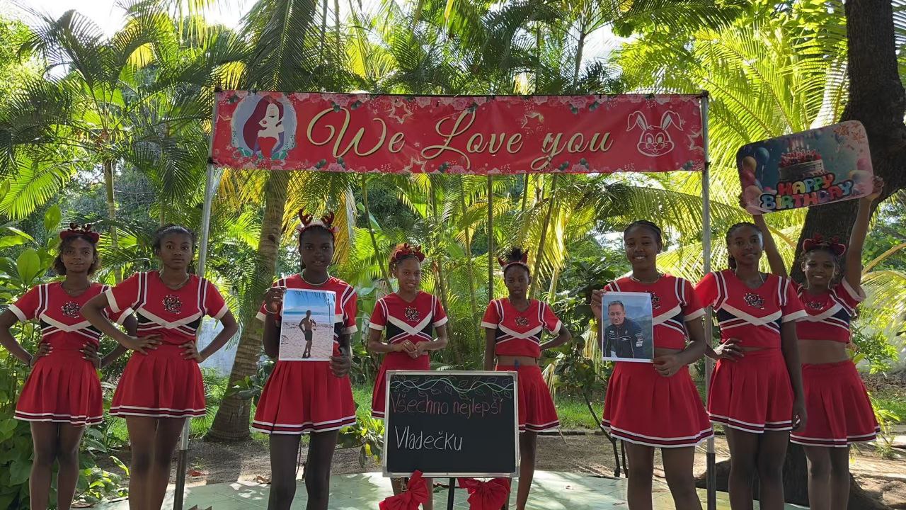 Greeting from Africa "cheerleaders"